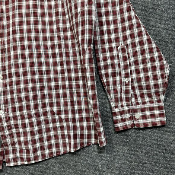 Eddie Bauer Shirt Mens Large Wrinkle Free Relaxed Fit Button Down Red Plaid - Picture 4 of 9